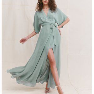 Beauty! Reformation Winslow Maxi Dress - Celadon